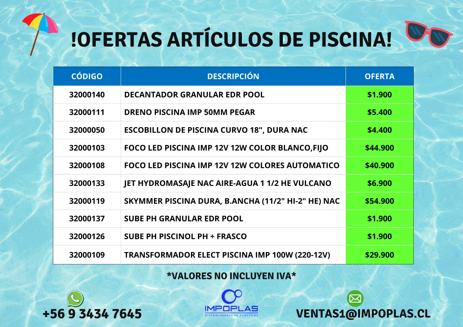 Productos Línea Piscina
